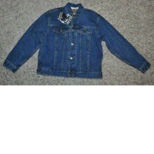 Mens Bear River Workwear Jacket Medium Blue Button Up Sherpa Lined Denim Jean